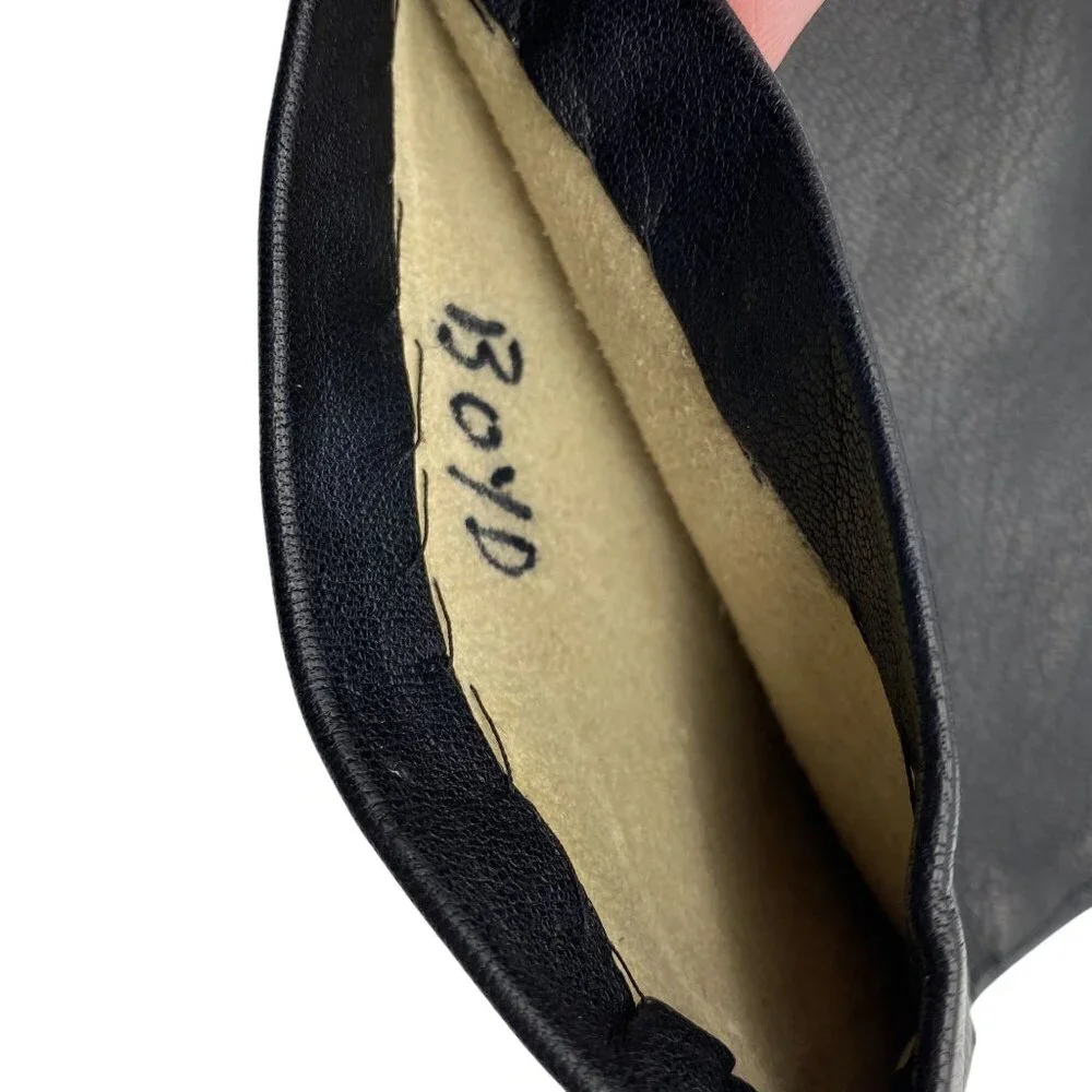 Vintage‎ womens leather mid length gloves size 37 black soft supple driving